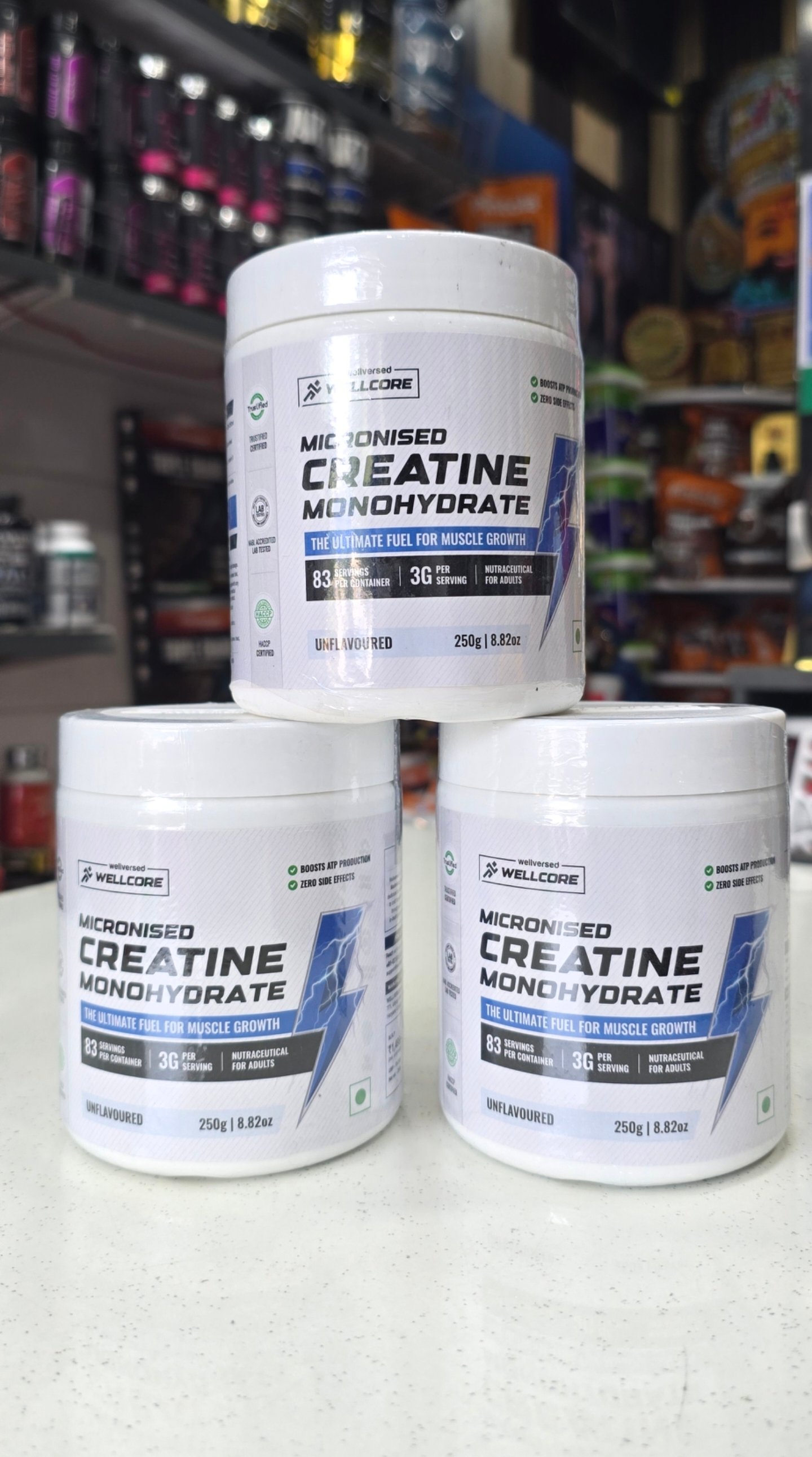 Wellcore Combo 250 Gm ×3 Pc UnFlavour Creatine 