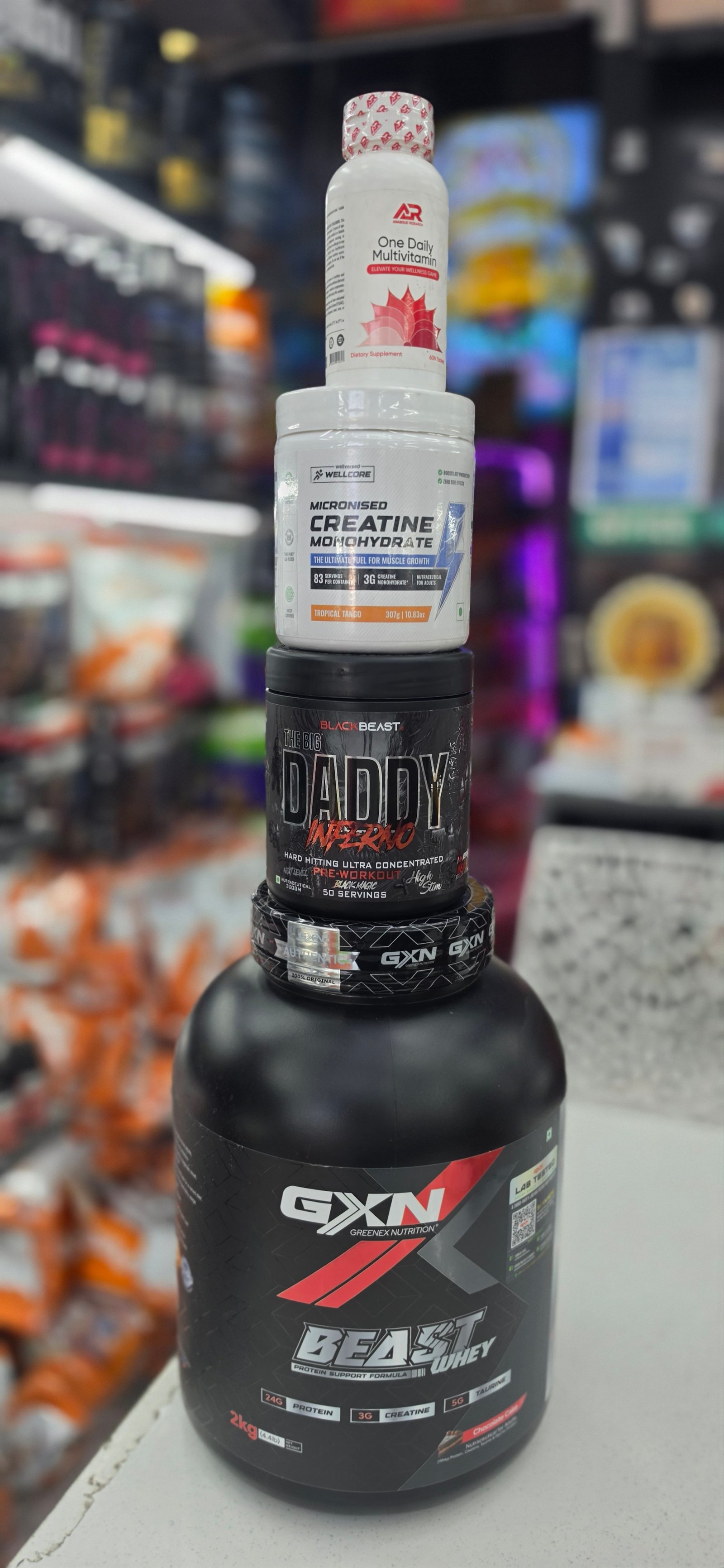 BHOM Ultimate Beast Combo – Whey + Pre-Workout + Creatine + Multivitamin | Complete 4 Product Stack