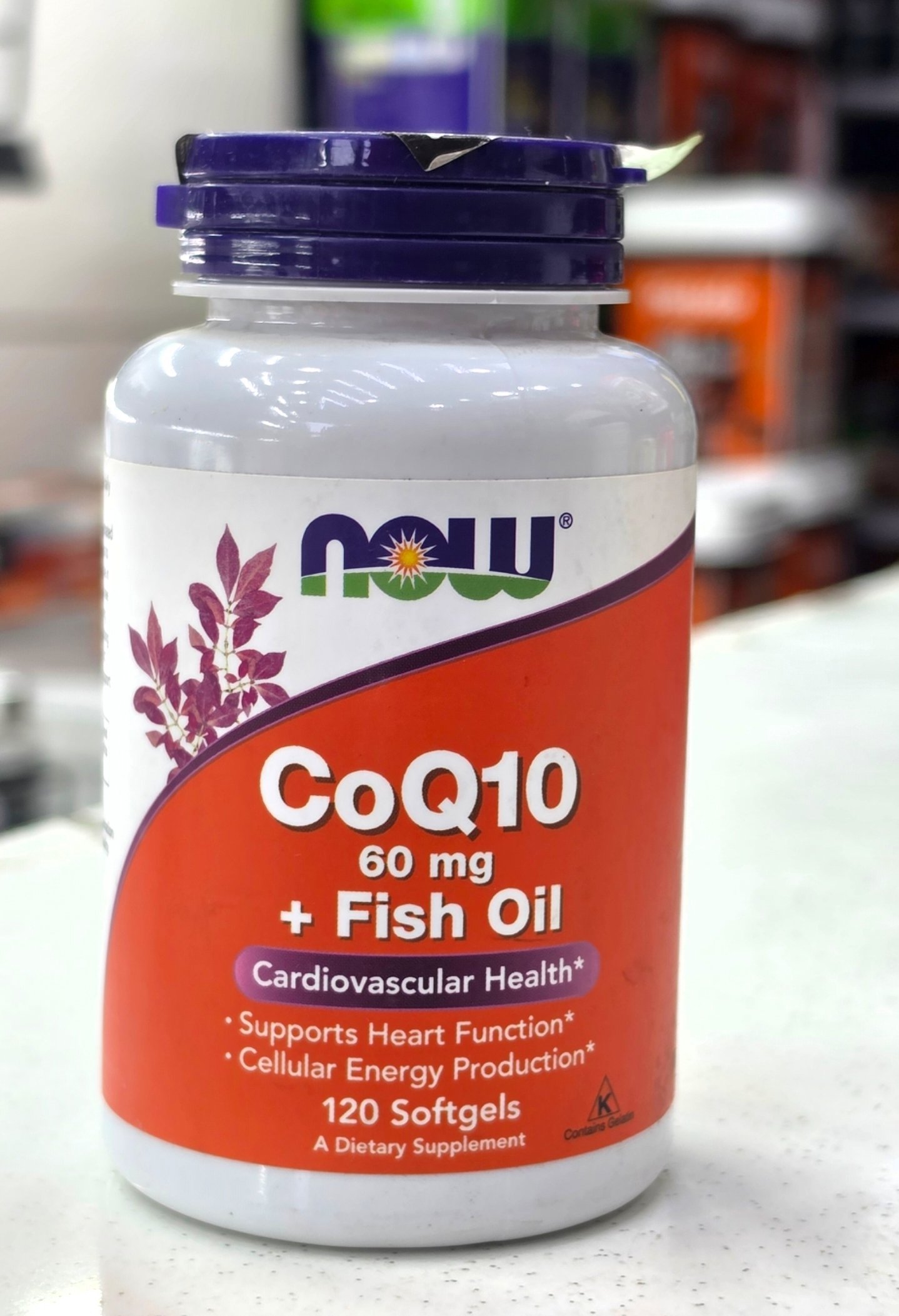 Now CoQ10 60 mg + Fish Oil Softgels 120 Softgel
