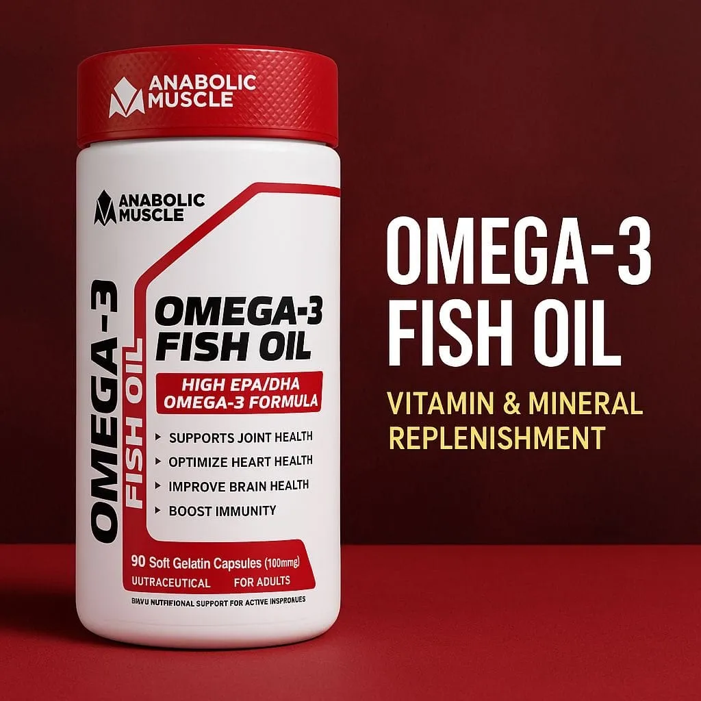 Anabolic Muscle Omega-3 ( 3 strength fish oil ) 60Softgels ( free delivery )