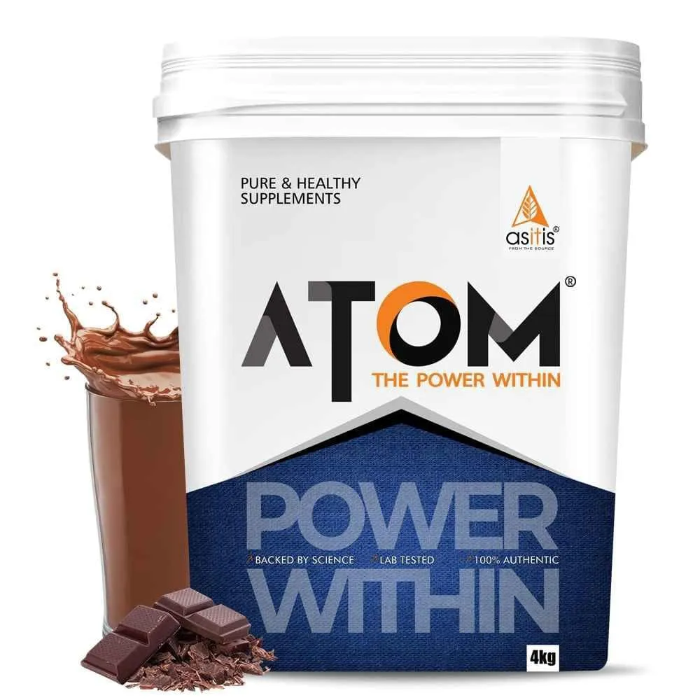AS-IT-IS Nutrition ATOM POWER Whey Protein XL 24gm 4 kg  Dark Rich Chocolate  ( free delivery )