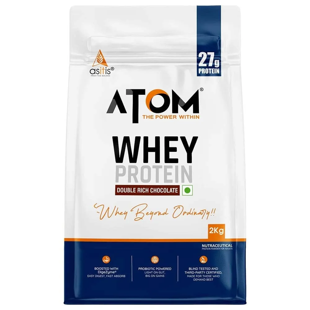 AS-IT-IS Nutrition ATOM Whey Protein with Enzymes 27gm, 2 kg ( free delivery )